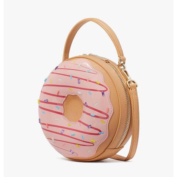 Kate Spade Top Handle Donut Purse with Pink Icing and Rhinestone Srinkles 🍩💕✨ - Picture 3 of 6